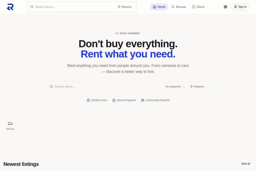 RENTY — Rental marketplace — built with our AI Staff